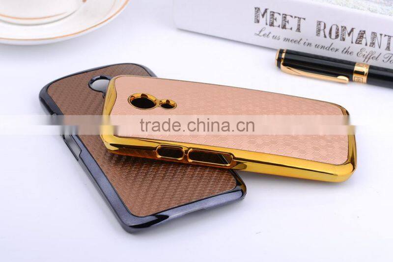 Mobile phone electroplating leather case for Motorola G2 2ND GEN hard back cover case