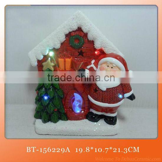 2015 diy ceramic christmas decorations santa with LED
