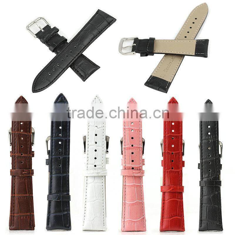 Crocodile Texture Replacement Genuine Leather Watchband for Apple Watch 38mm