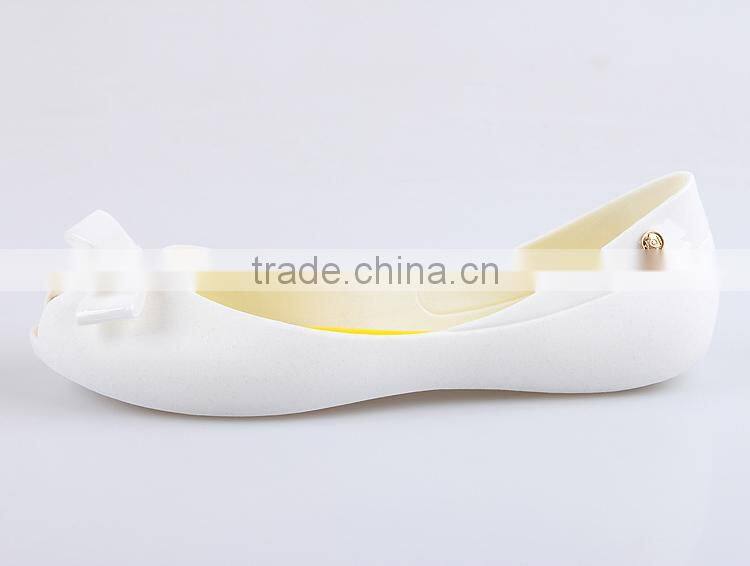 2016 Women flats shoes fish mouth butterfly plastic melissa shoes causal lady shoes pvc jelly flats shoes for women