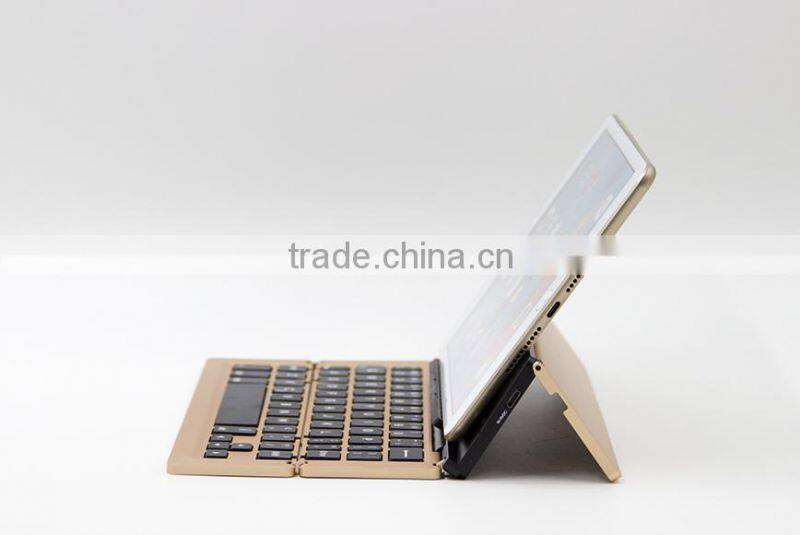 Aluminum alloy bluetooth mini folding wireless keyboard for laptop and mobile phones