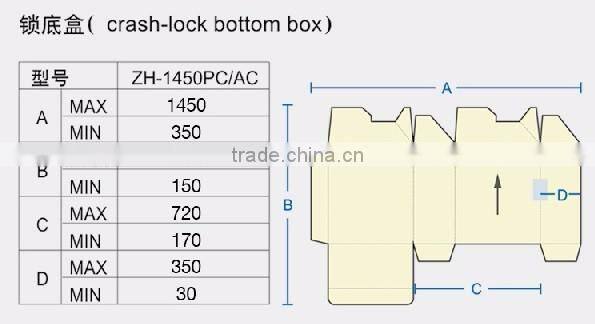 ZH-1450PC Automatic boxAZH-1450PC corrugated box manufacturing machinery in line folding pasting machine