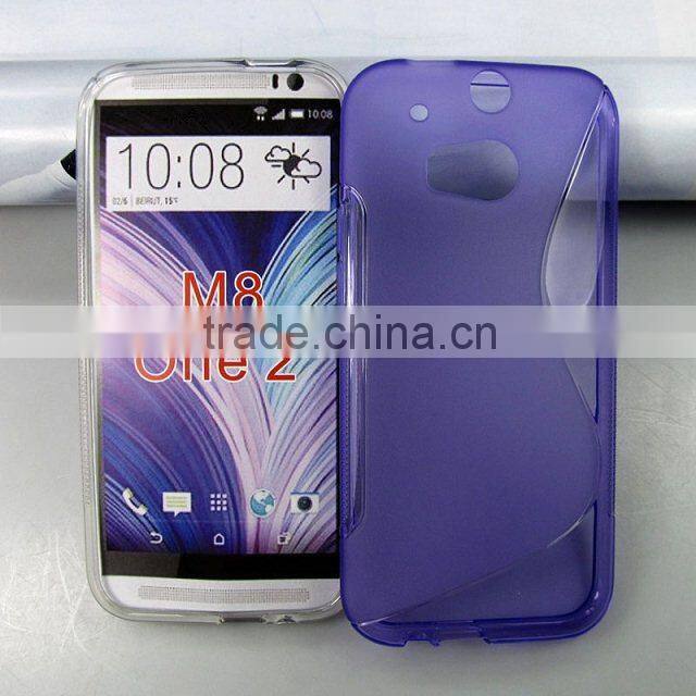 New Clear S-line TPU Silicone Gel Cover Case for HTC One M8