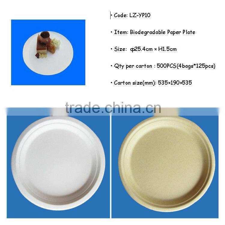 Eco-friendly Bamboo Fiber 10" Round Plate Wholesale
