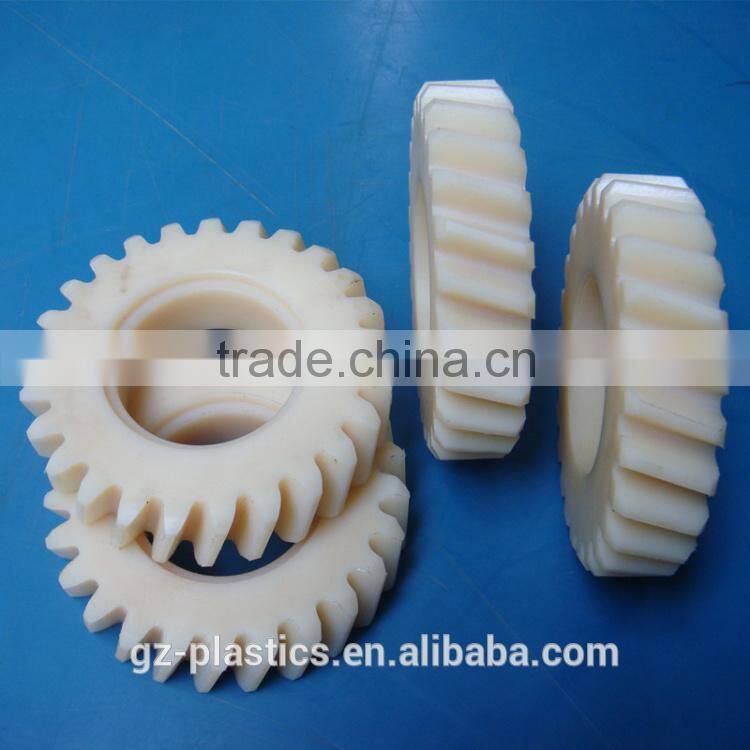Custom precision diameter CNC machined nylon tooth gears black plastic gear wheel