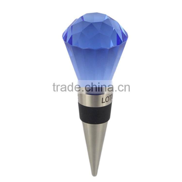 Diamond Shape Crystal Wine Bottle Decanter Stopper