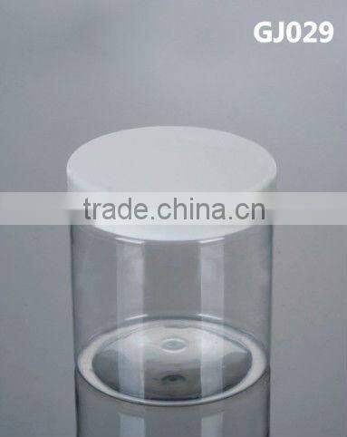 Plastic pet aluminium cap jar ,pet clear jar with aluminium cover