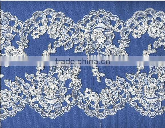 2015 newest white chantilly lace trim