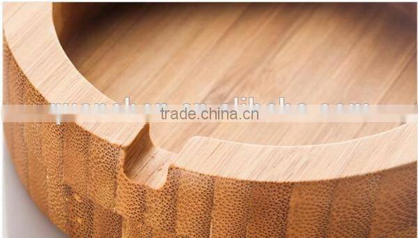 Personalized Solid Environmental Round Bamboo Ashtray