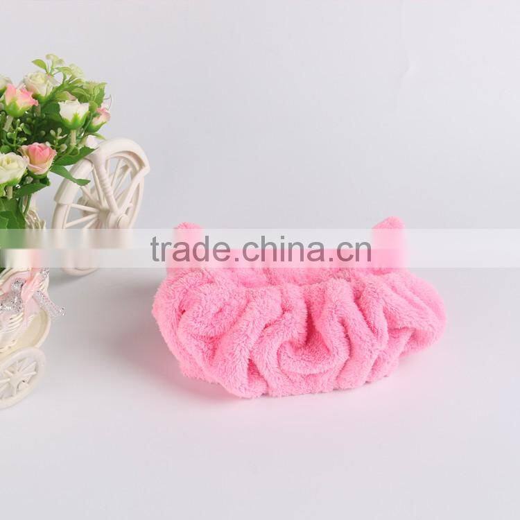 pink coral fleece soft hairband girl decoration bandeaux