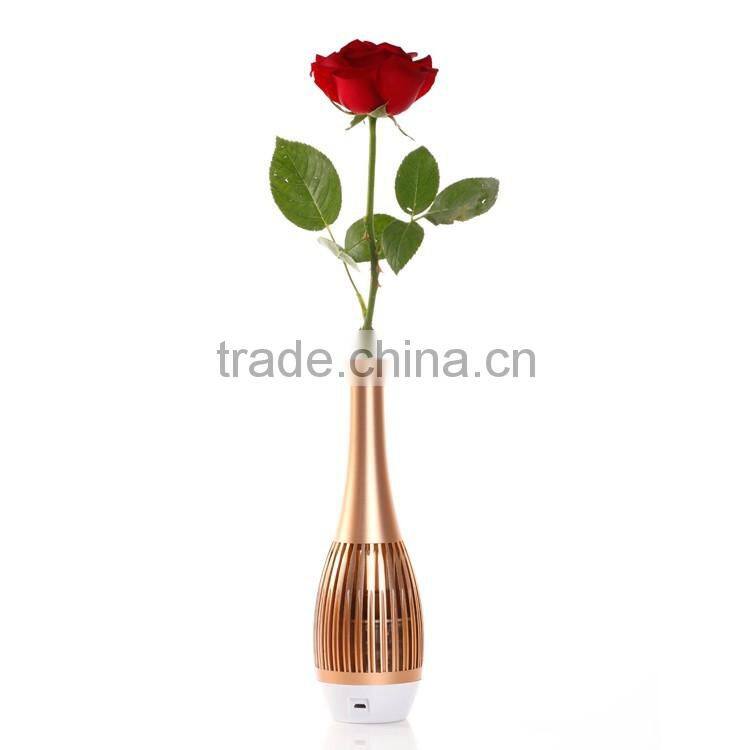 High Qaulity Vase Shape Changing Colorful LED Metal Bluetooth Stereo Speaker