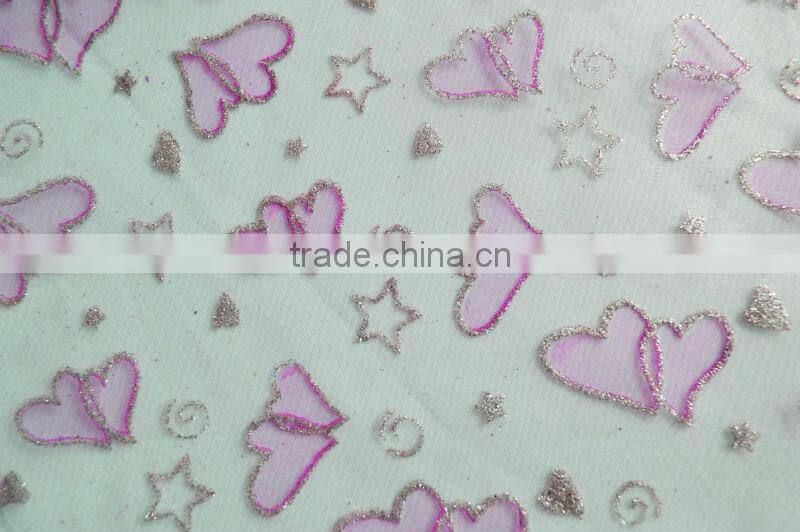 Polyester Organza Printed Fabric Snow man Design 237