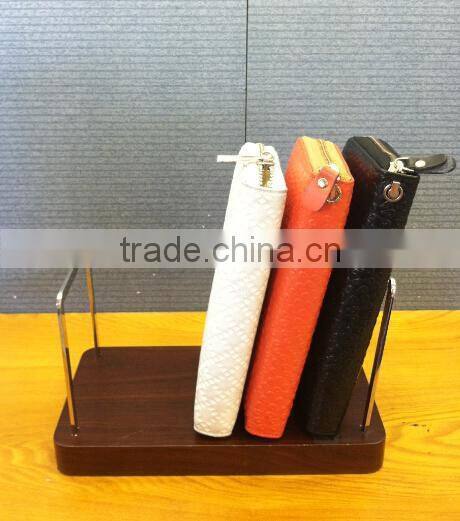 Customized wooden belt wallet display racks