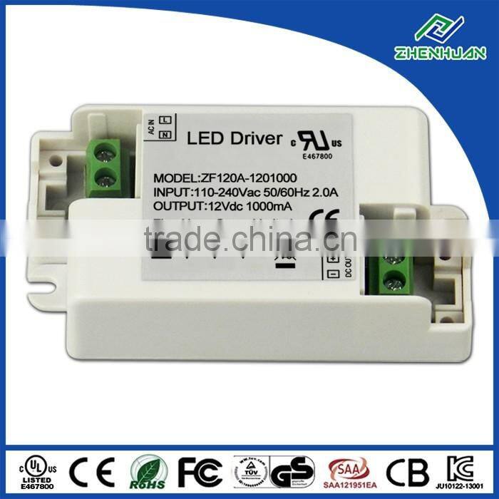 LED street light driver 12V 1000mA AC/DC led driver with white case