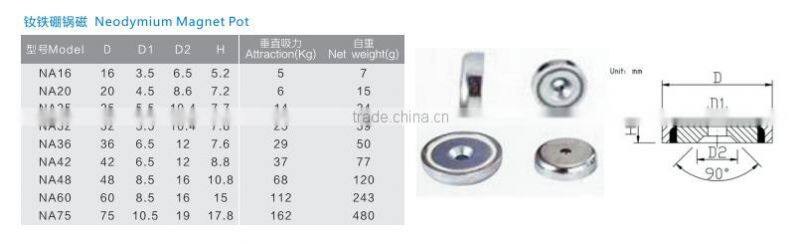 LMA Permanet Magnet Pot,Strong Cup Pot Magnet