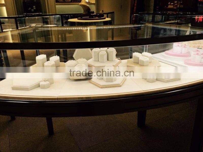 classy blue jewelry counter display high-end jewelry display props for diamonds