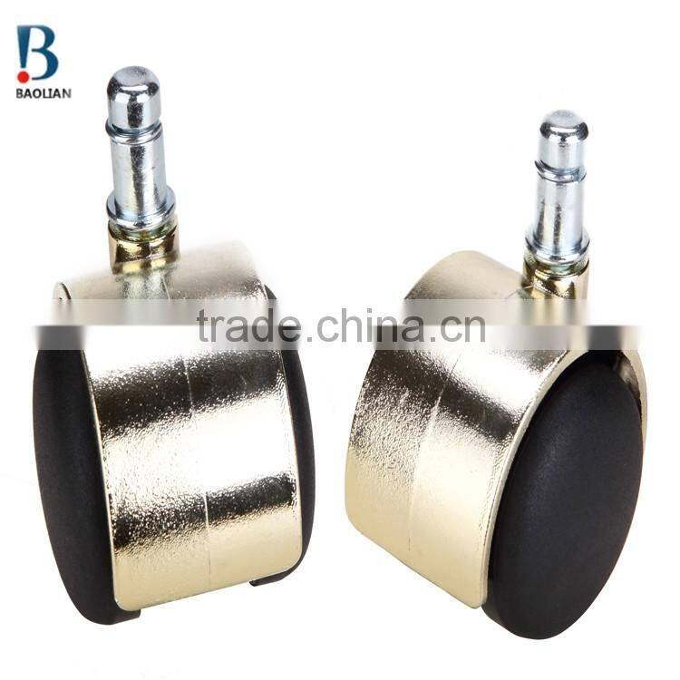 2016 china hot-sale 2 inch golden electroplated adjustable furniture caster wheels