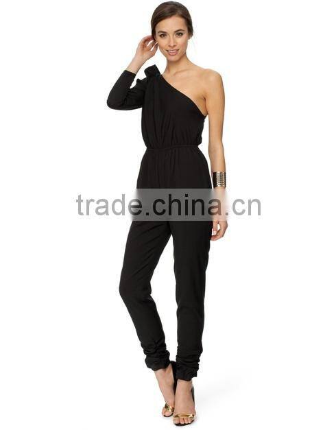 one shoulder jumpsuit slim fit design women jumpsuit