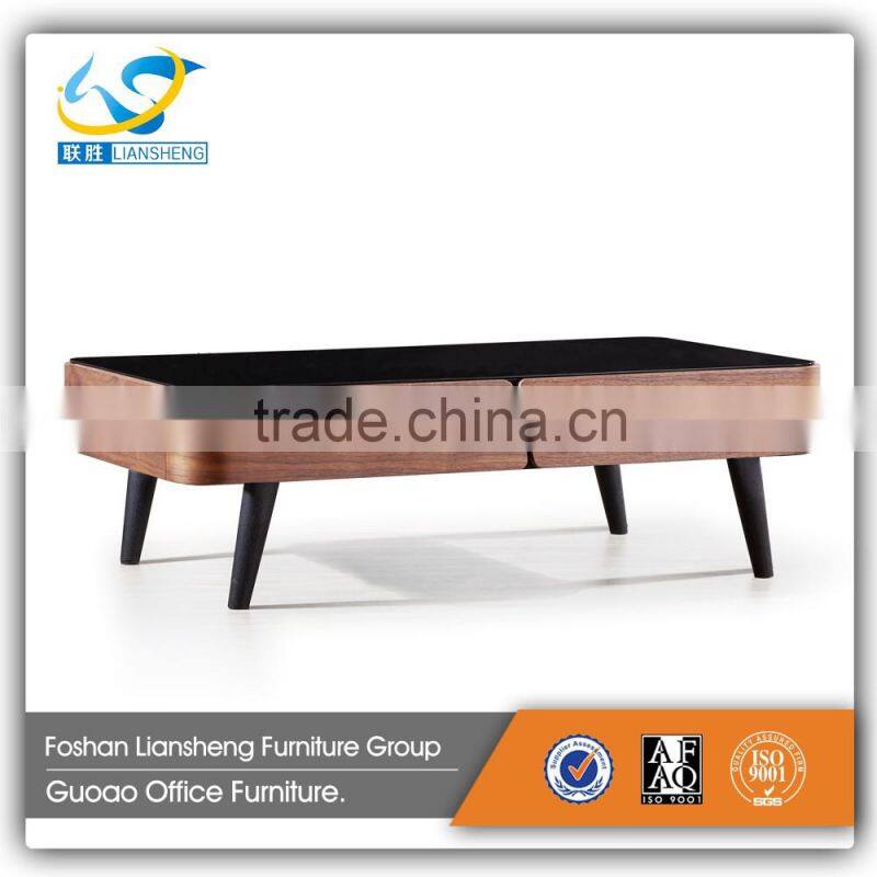 Cheap living room furniture nice design tea table with glass top GACT016