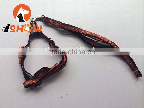pet dog lead rope back leash set fabric back leopard print