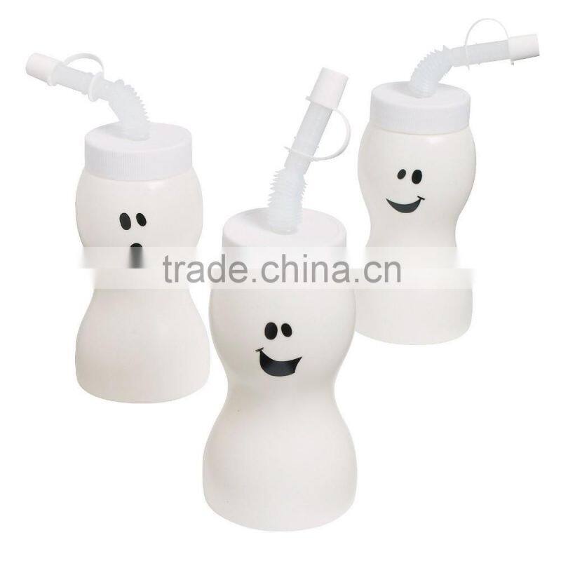 16 oz. 450ml Wholesale New Custom Design Colorful Food Grade Plastic Square Shaped Halloween Party Cups with Lids and Straws