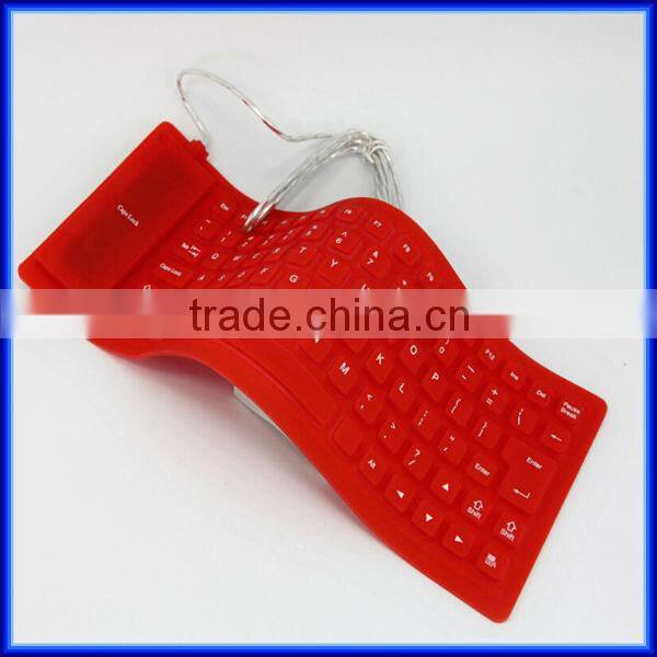 Hot sell wireless silicone waterproof soft bluetooth keyboard for ipad, Multi-color foldable soft computer bluetooth keyboard