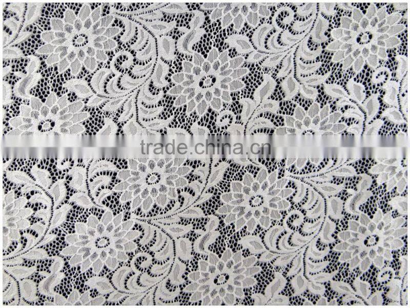 Chrysanthemum flower elastic bright fabric manufactur selling spandex nylon lace fabric wholesale K-166