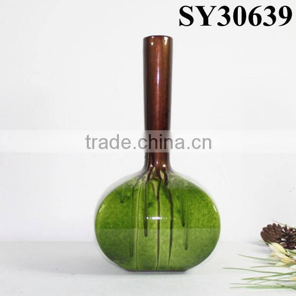 Glazed vase for home decoration blue small flower vase wholesale
