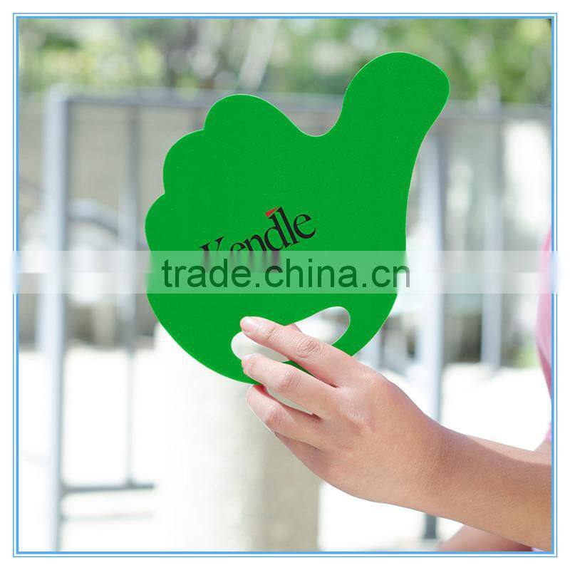 custom shape 17*17cm PP hand fans for promotion