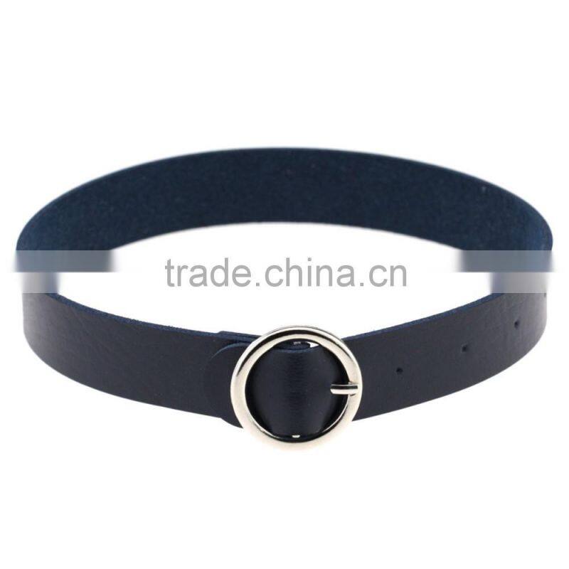 Hot Sexy Women Bijouterie Collar Punk Round Chain Goth Choker Harajuku Vintage PU Leather Neck Collar Maxi Necklaces Jewelry