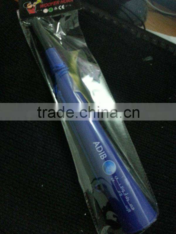 plastic blow party toy horn with national flag