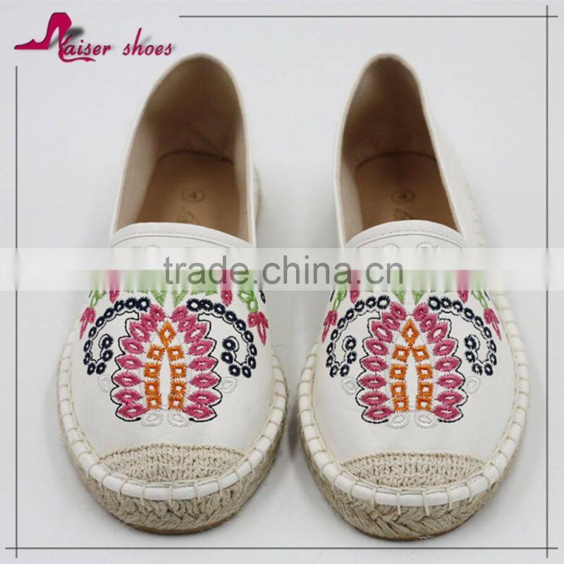 KAS16-274 women ladies jute sole espadrilles; chinese style flat shoes; wholesale made ladies shoes