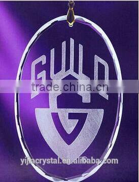 Crystal Christmas Ornament, Oval Shape Glass Ornament for Gifts