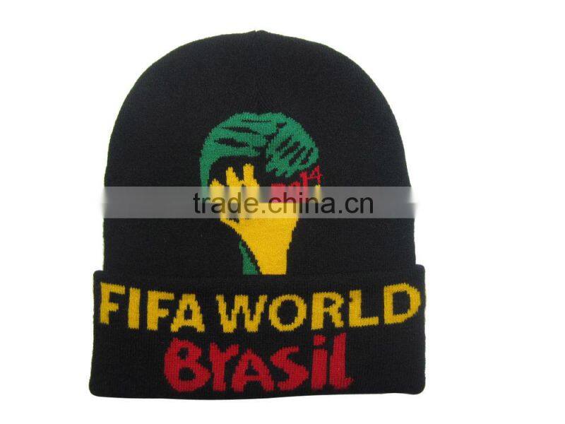 Good quality top sale fashion knitted beanie hat