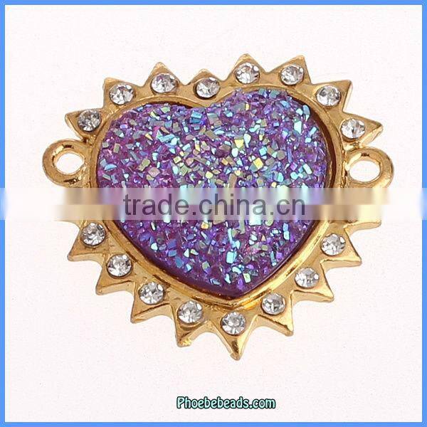 Wholesale Heart Shape Rhinestone Jewelry Findings And Components OMC-044D