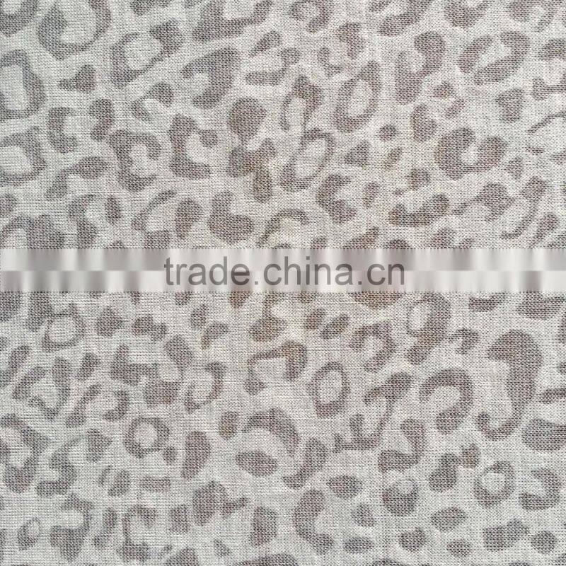 110g/sm Polyester cotton knit single jersey burn-out fabric,knit burnt discharge and burn-out print fabric for dress