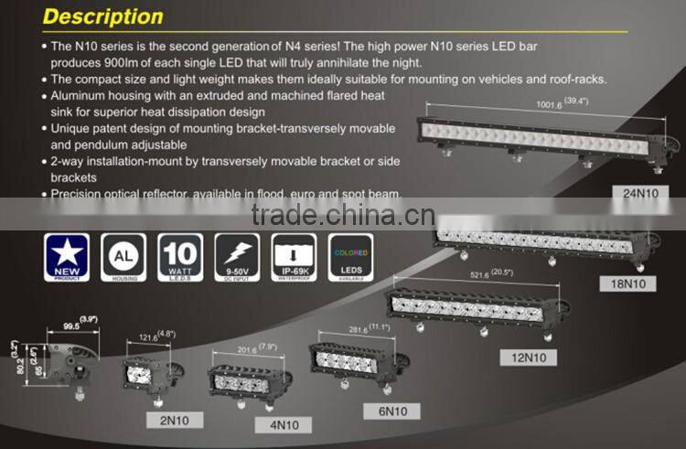 IP69K 120w suv/atv/utv led light bar single row