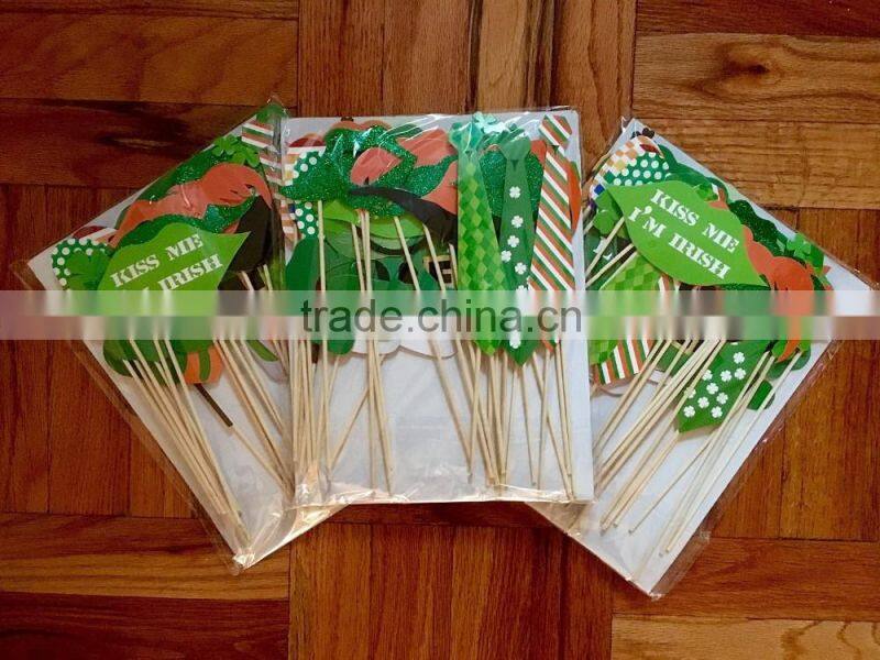 St Patrick's Photo Booth Props , Attached, No DIY Required, Party Decorations Photo Booth Props Irish Day Mustaches
