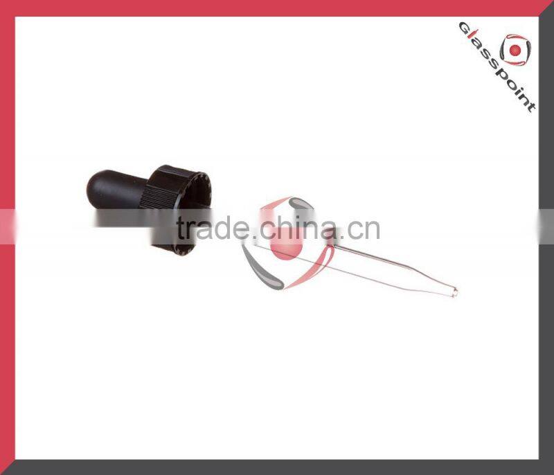 20-400 black glass dropper with customized glass pipette, black bulb