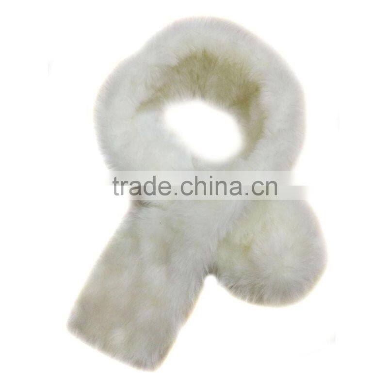 white color plain best selling faux fox fur scarf
