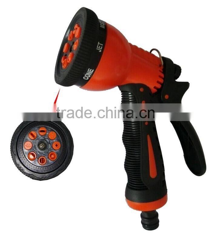 Double colour nozzle--8 pattern plastic water spray nozzles