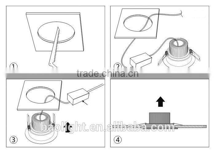 Super bright adjustable 80lm/W 5W cob led downlight