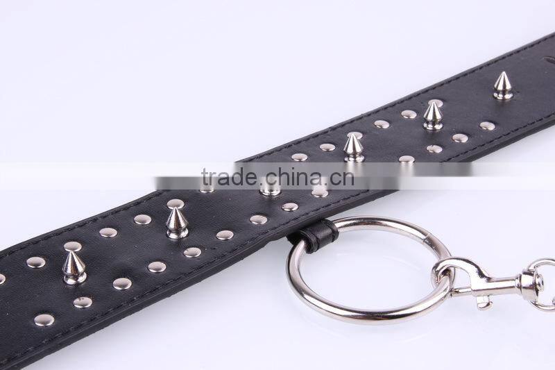Sex adult bullet collar toys, couple games Punk PU collar wtih chain