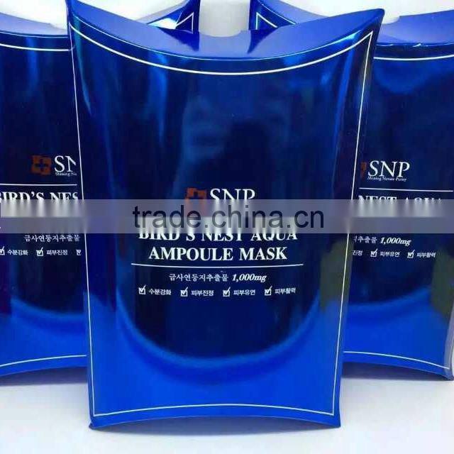 Shinning Blue Customized Color Artpaper Facial Mask Masque Face Mask Pack Pillow Box