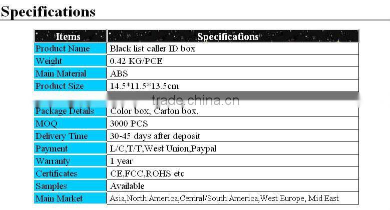 black list blocking calls OEM/ODM available call blocker