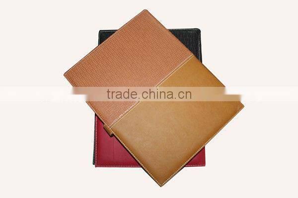2014 A4 A5 plastic leather folder portfolio with zipper closure