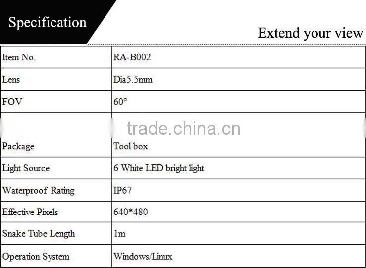 Waterproof Diameter 5.5mm Pipe Inspection Camera USB Borescope