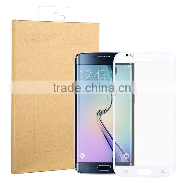 White 3D Curved Full Cover Tempered Glass Screen Protector for Samsung S6 Edge