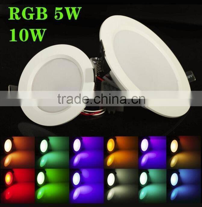 Ultrathin 5W 10W 24 ColorsTube Lamps RGB LED Ceiling Panel Down Light with Remote Controller