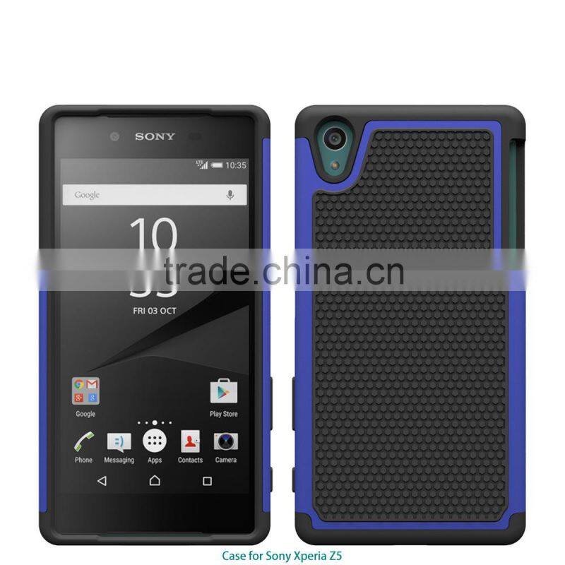 2015 new products TPU+PC Football Pattern Case for sony xperia z5 case factory price